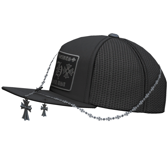 Black Designer Tilted Cap