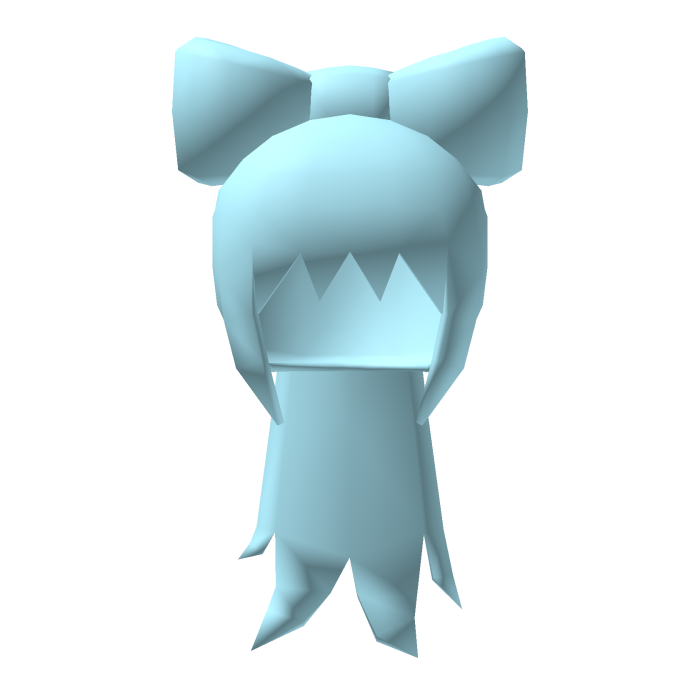 Low Poly Bow Ponytail Blue