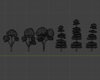 Low Poly Trees Bushes Rocks and Flowers preview 3
