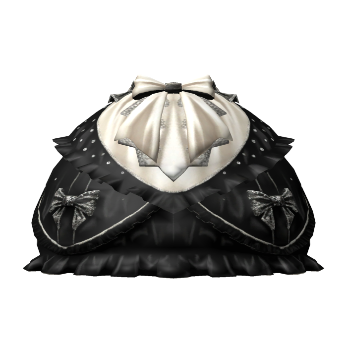 Gothic Rococo Train Back Bustle Skirt Black