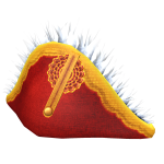 Feathered Red and Gold Bicorne