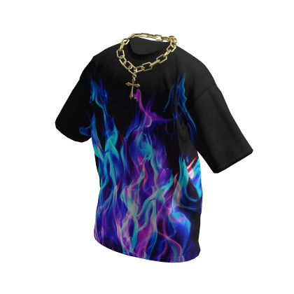 Blue Flame T-Shirt w/ Gold Chain thumbnail