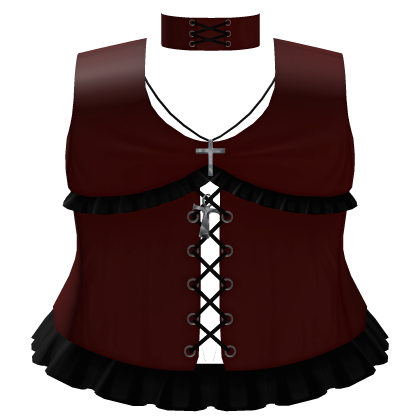 Gothic Red and Black Lace Dress Choker Necklace