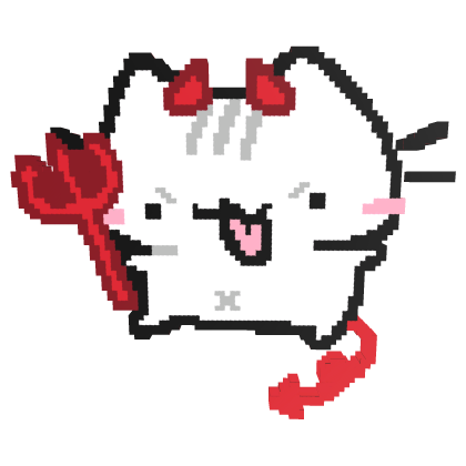 [Shoulder] - Pixel Cute Basileaf Devil Cat Meme Roblox item