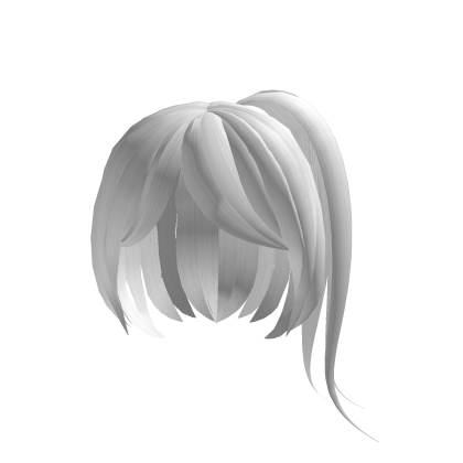 cute long side ponytail (white) Roblox item