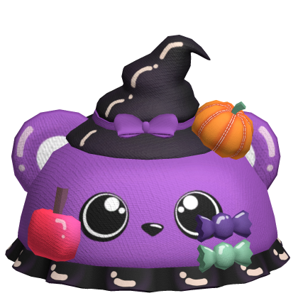 Halloween Purple Witch Bear Hat Roblox item