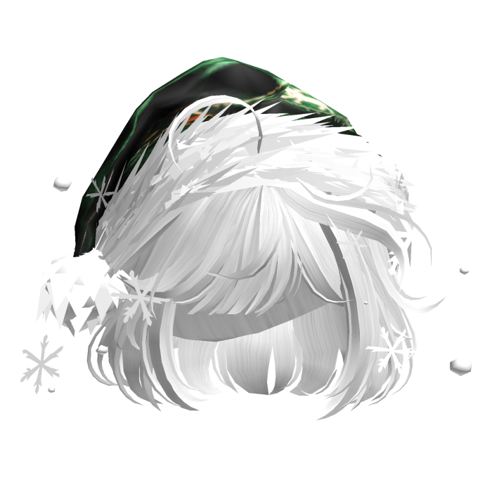 Christmas Cute Hair w/Santa Hat (White)