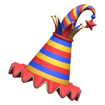 Kidcore Colorful Clown Rainbow Jester Party Hat Roblox item