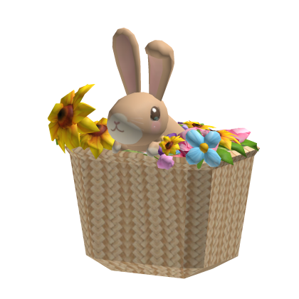 Easter Bunny in Basket of Flowers thumbnail