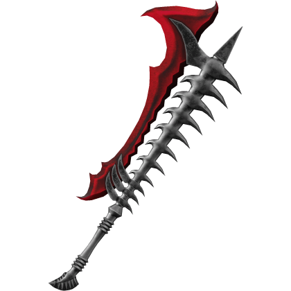 Red & Silver Gothic Bone Axe thumbnail