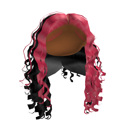 Curly Middle Part [Black and Pink] Roblox item