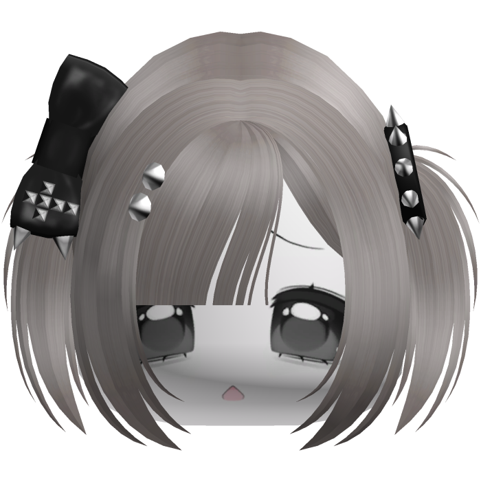 Emo Moe Ash Brown Baby Pigtails /w Bow & Studs