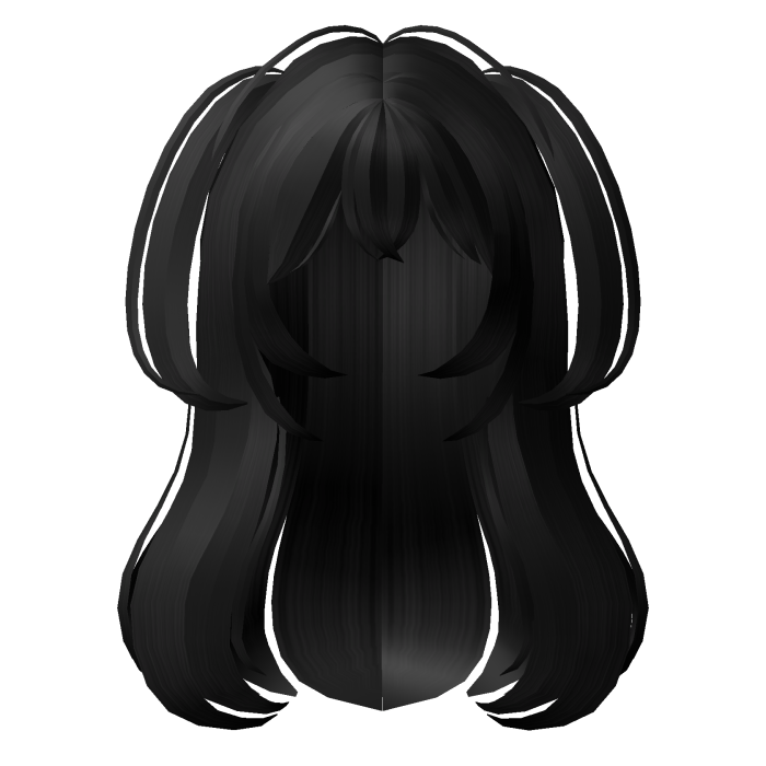 . ‿ ♡ cute messy anime pigtail long hair black