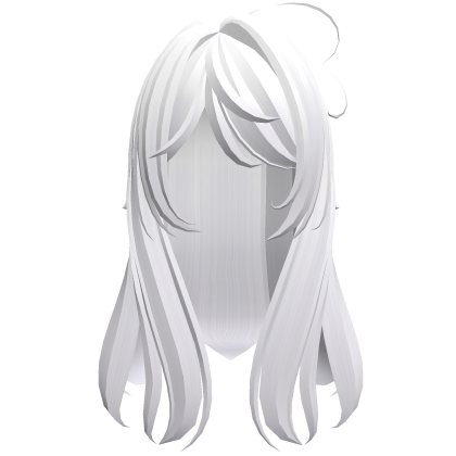 ♡ ꒰ Long cute messy fluffy moe hair in white Roblox item