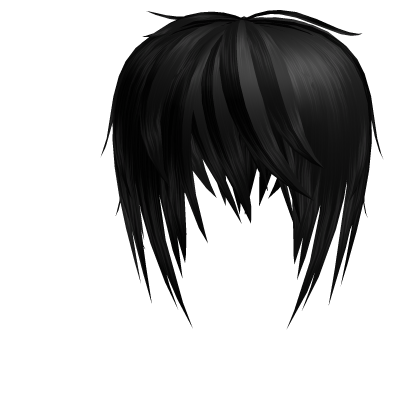 Black emo vkei messy anime hair Roblox item