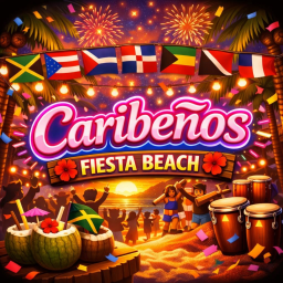 Caribenos Fiesta Beach (7PM)🌴