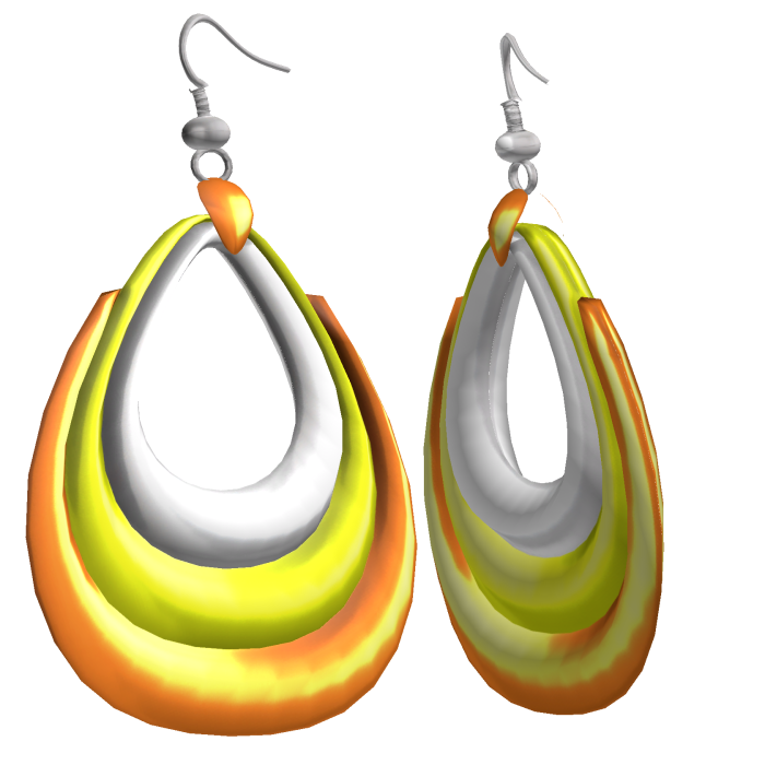 Yellow & Orange 2000s Harajuku Ear Hoops Y2K