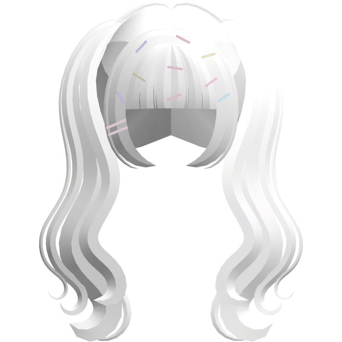 ꒰ ୨୧ ꒱ sprinkle flowy pigtails in white