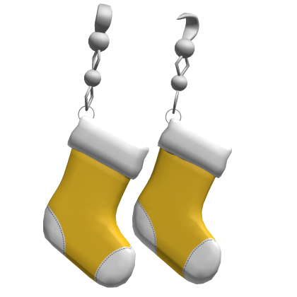 christmas sock earrings - yellow