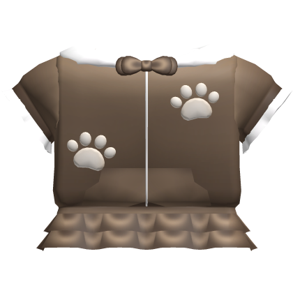 🦴┊ cutesy choco brown puppy paw jacket w skirt Roblox item