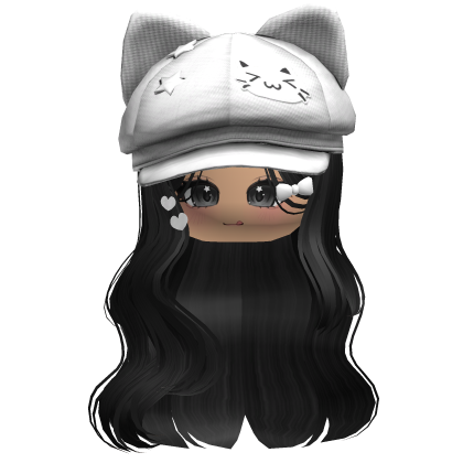 Black Kitty Ears Cap Wavy Hair