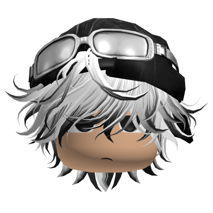 Messy Emo White&Black Hair W/ Y2k Cap