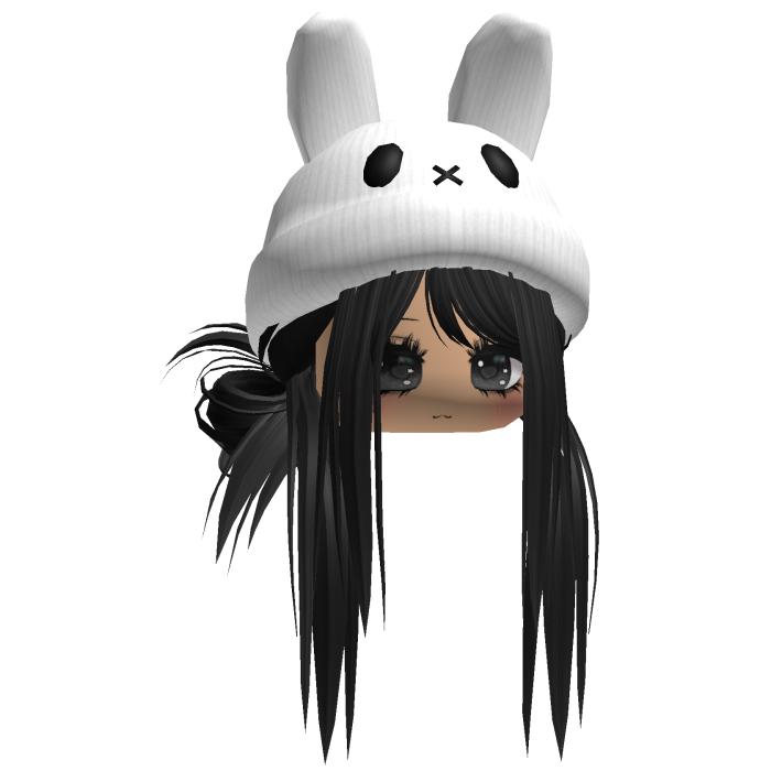 Moe Messy Girl Hair W/ Bunny Hat  Black V3