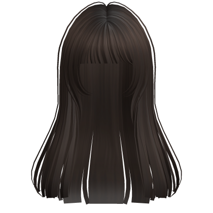 Long Straight Pretty Hime Cut Hair Dark Brown Roblox item