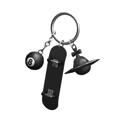 Black Y2K Skater Keychain