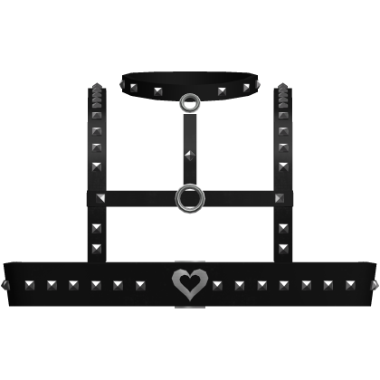Black emo studded heart strap top