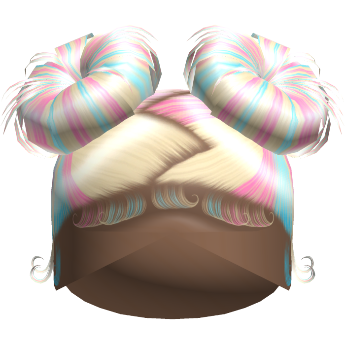 Doll Zig-Zag Part Double Buns (Cotton Candy)