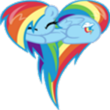 Rainbow Dash Hair Heart Roblox decal