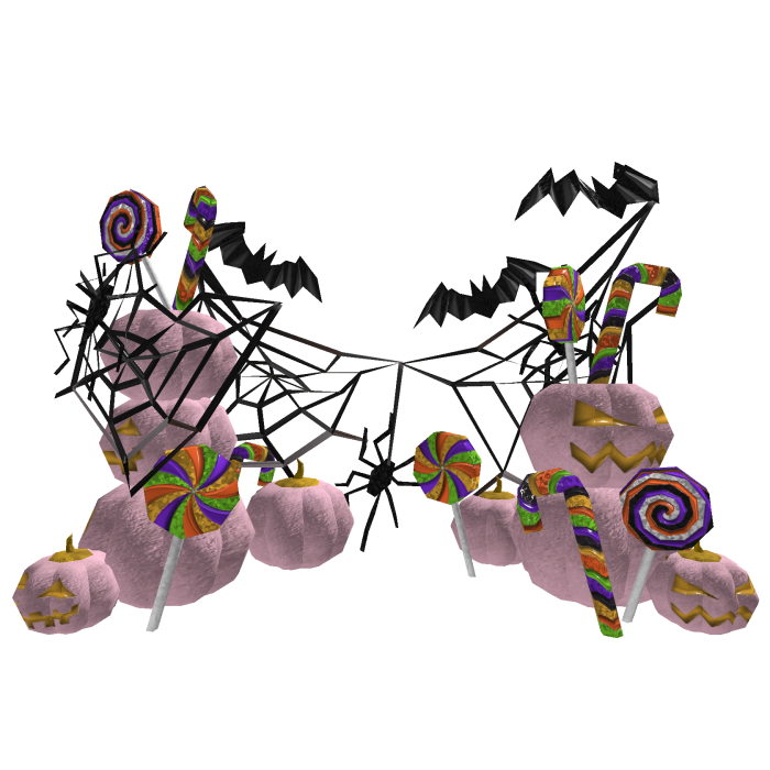 Pink Halloween Pumpkin Bat Spider Black Web Candy