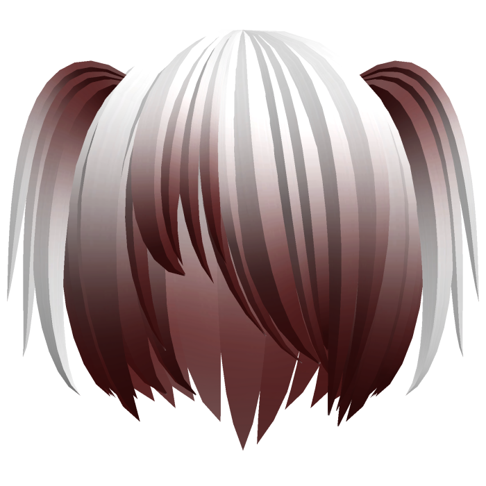 ノ_< white & red shy messy scene bob