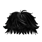 Swept Fluffy Messy Black Hair
