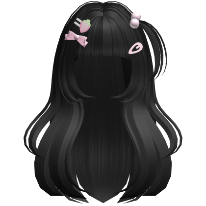 🤍 cutecore dolly strawberry hair black Roblox item