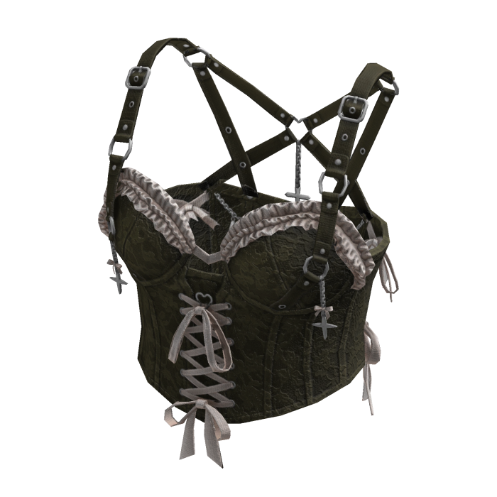 Gothic Coquette Corset Top (Green)