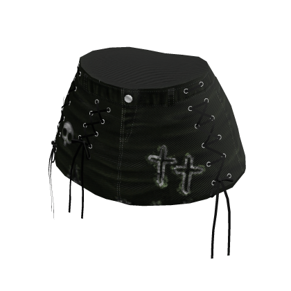 Studded Shorts with Cross Details (Dark Green)