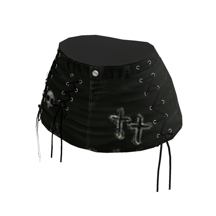 Studded Shorts with Cross Details (Dark Green)