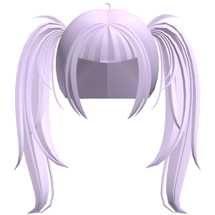 alt y2k messy straight pigtails in light purple