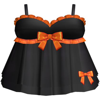 Cute Mini Halloween Babydoll Dress in Orange Roblox item