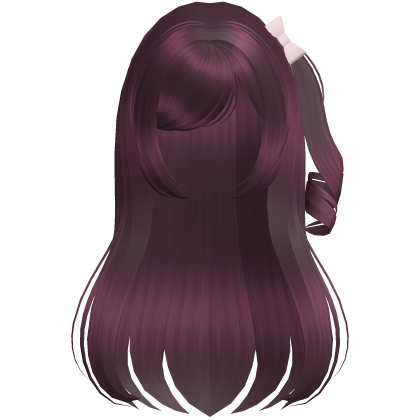 Long Purple Princess Hair w Curly Ponytail & Bow Roblox item