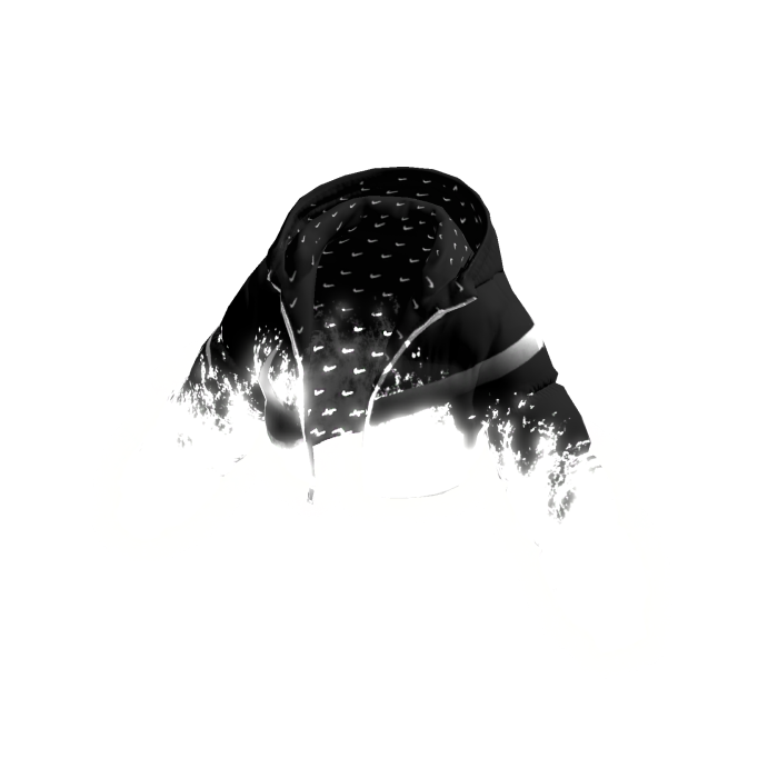 ✅ White Glowing Flames Black Hoodie