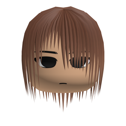 Brown Messy Emo Hair w/ Face Roblox item