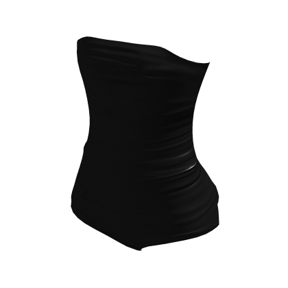 Tight Tube Top & Shorts (Black Leather)