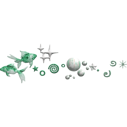 Frutiger Aero Green Fish Bubbles Face Aura Blush