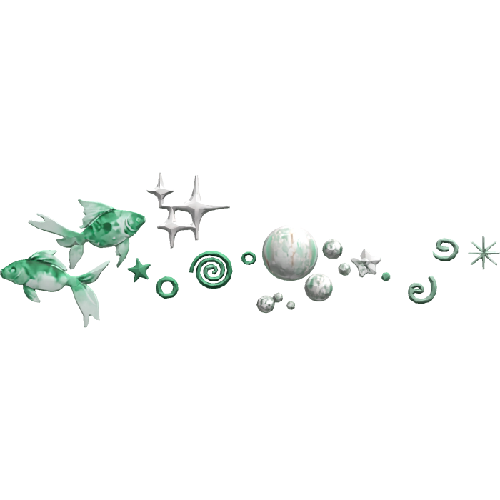 Frutiger Aero Green Fish Bubbles Face Aura Blush