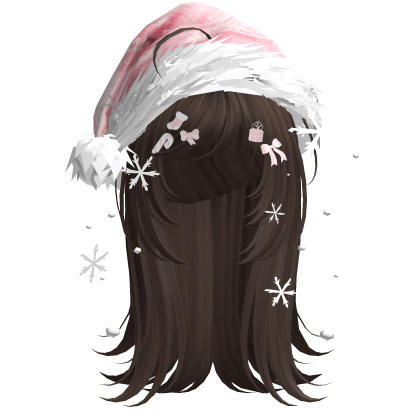 Cute Christmas Straight Hair (Brown) Roblox item
