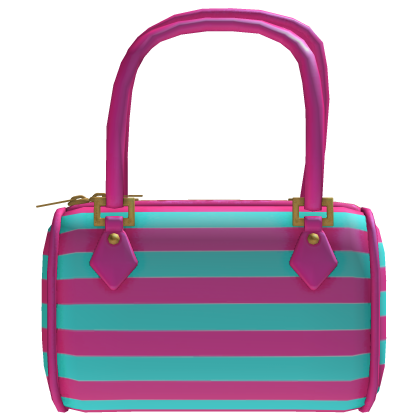 M$| Cyan and Pink Striped Bag