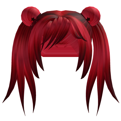 Crimson Rose Red Bun Twintails Pigtail Roblox item